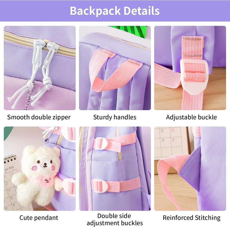 Set školskih torbi 5 komada Školska torba Ruksak za djevojčice Školski tinejdžeri za djevojčice Set školskih torbi s pernicom za kupovinu