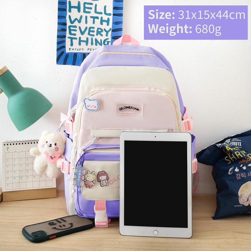 Set školskih torbi 5 komada Školska torba Ruksak za djevojčice Školski tinejdžeri za djevojčice Set školskih torbi s pernicom za kupovinu