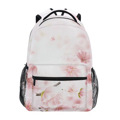 Suure mahutavusega Laste koolikott Seljakott Tüdruk Esmane Jaapani kirsiõie printimine Raamatukott Mitu taskut Seljakott Mochila