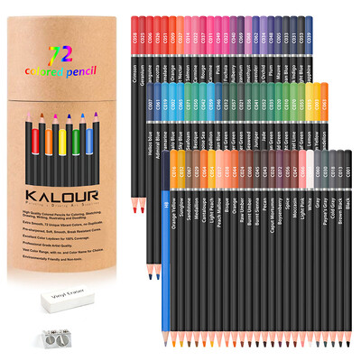 KALOUR 75pcs(72Colors) Colored Pencil Set Drawing Sketching Set Oil Professional lapices For Kids Artist Beginners Art Supplies