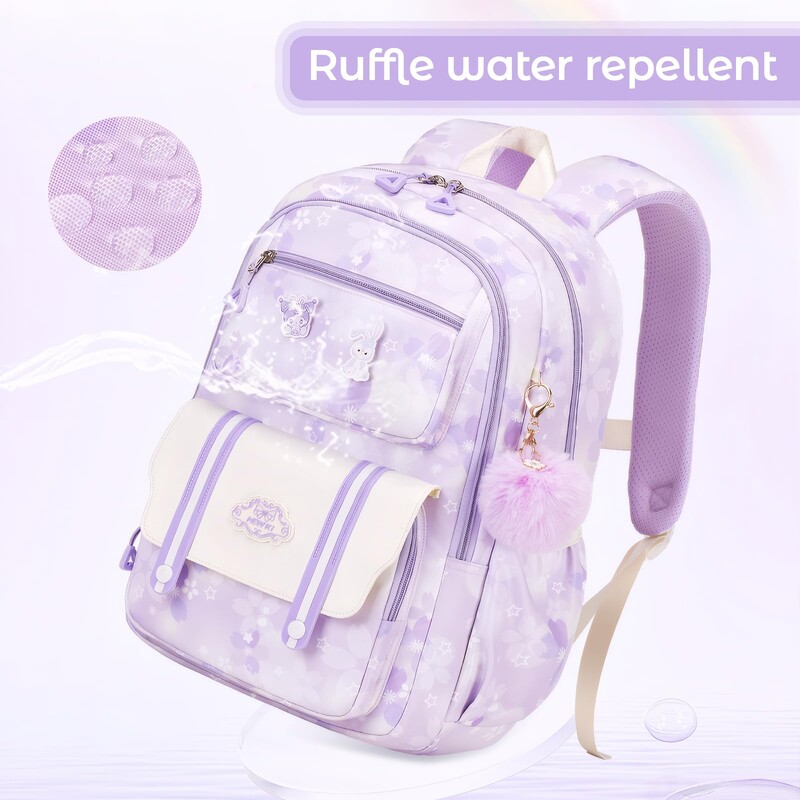 Geantă de școală 20 litri Rucsac pentru fetiță Geantă de școală Kawaii cu pandantiv Geantă de școală din nailon rezistentă la apă pentru copii