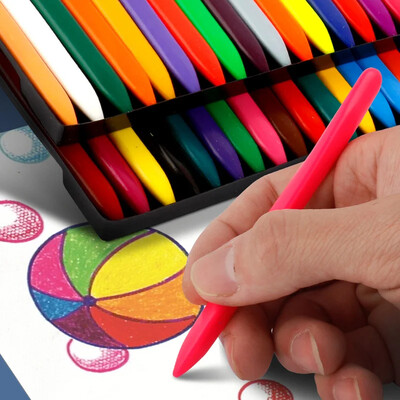 6/12/24/36 Color Triangle Crayons Safe Non-toxic Coloring Pens Edible Students Kids Children Erasable Crayons Toys  Gift