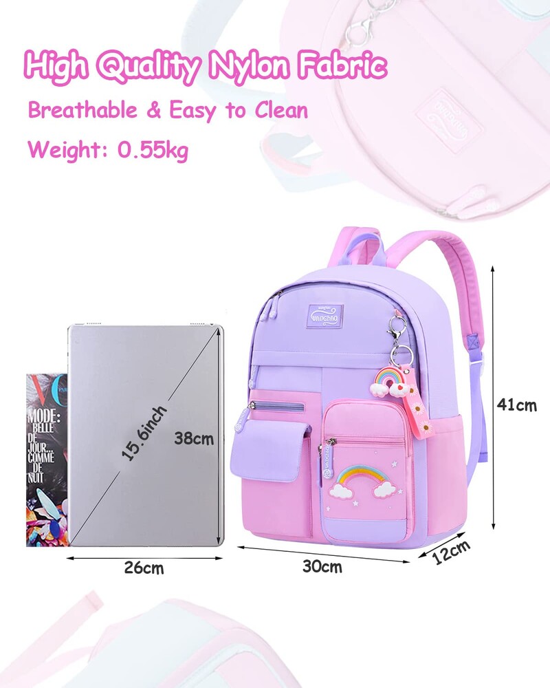 Ученическа раница за момиче Детска раница за деца от 6 до 10 години Раница за момичета Лека и водоустойчива