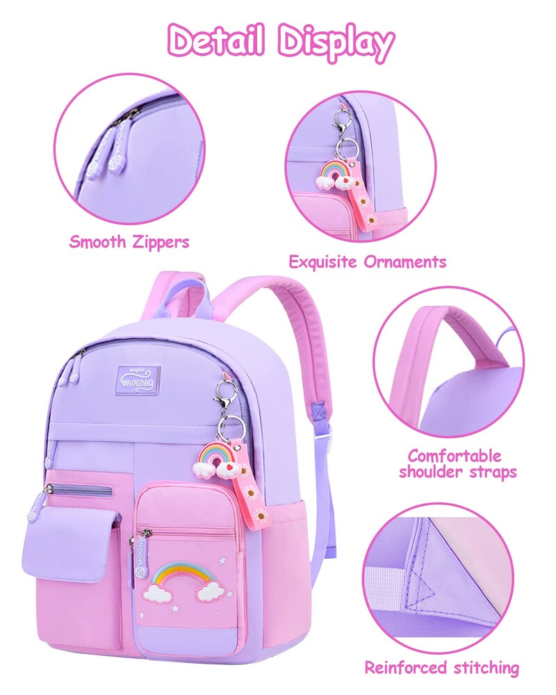 Ученическа раница за момиче Детска раница за деца от 6 до 10 години Раница за момичета Лека и водоустойчива