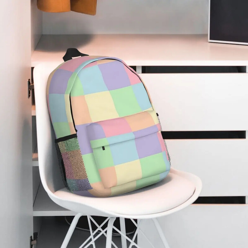 Ükssarvik pastelne vikerkaare malelaua mustriga seljakotid teismeliste raamatukott Vabaaja laste koolikotid reisi seljakott Õlakott