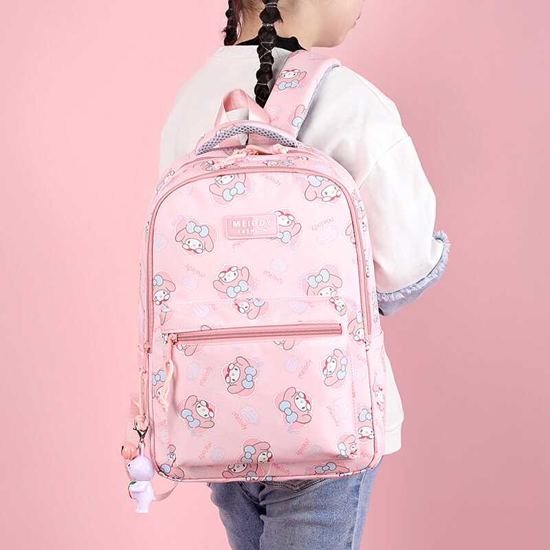 Kawaii Sanrio Hello Kitty Kuromi My Melody Cinnamoroll Rucsac de mare capacitate Rucsac ușor de agrement Versatil pentru fete