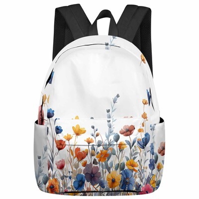 Vintage Iris Butterfly ρουστίκ σχολικές τσάντες πλάτης για εφήβους, κορίτσια, μαθητές, τσάντα φορητού υπολογιστή Γυναικεία casual ταξιδιωτικό σακίδιο