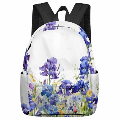 Vintage Iris Butterfly ρουστίκ σχολικές τσάντες πλάτης για εφήβους, κορίτσια, μαθητές, τσάντα φορητού υπολογιστή Γυναικεία casual ταξιδιωτικό σακίδιο