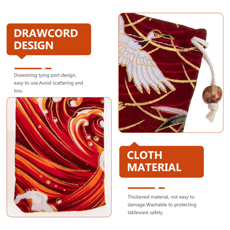 4 tk kandekott Korduvkasutatavad õled söögiriistade kott Jaapani stiilis söögiriistad pingutusnöörid söögipulgad Kaasaskantav söögiriistade kohver Köök