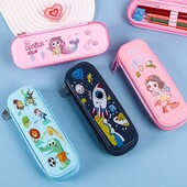 Карикатурен калъф за молив с динозавър/ракета/русалка Голям капацитет Многофункционална кутия за химикалки Чанта за химикалки Училищен офис