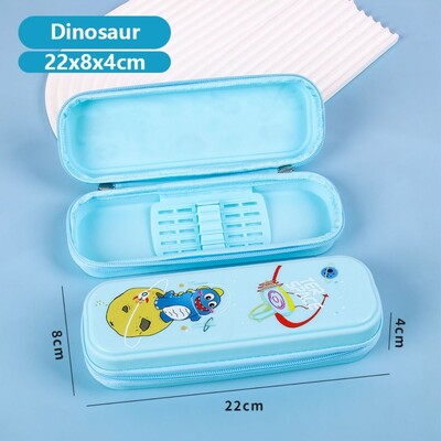 Карикатурен калъф за молив с динозавър/ракета/русалка Голям капацитет Многофункционална кутия за химикалки Чанта за химикалки Училищен офис