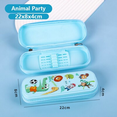 Карикатурен калъф за молив с динозавър/ракета/русалка Голям капацитет Многофункционална кутия за химикалки Чанта за химикалки Училищен офис