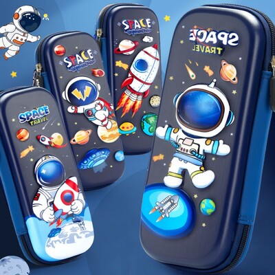 Astronaut 3D sirenă trusa creion cu fermoar rachetă 3D astronaut cutie creion desene animate inodor 3D spațial pix husă Papetarie pentru studenți