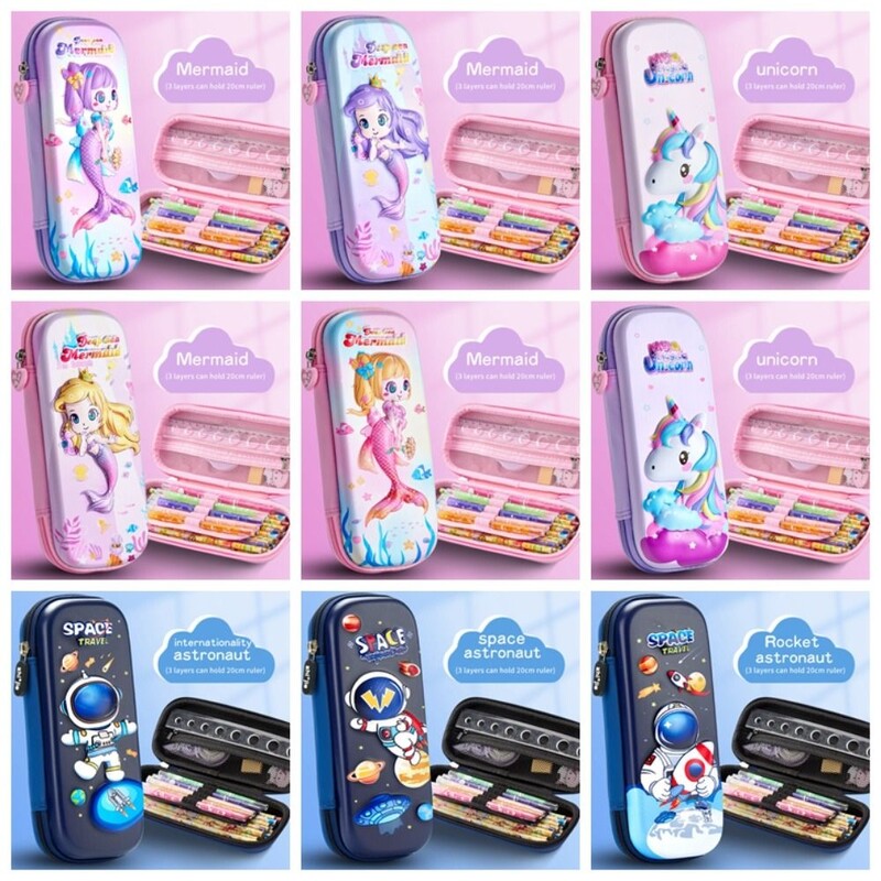 Astronauta 3D nāriņas penālis ar rāvējslēdzēju raķešu 3D astronauta zīmuļu kastīte multfilma bez smaržas 3D kosmosa pildspalvas futrālis studentu kancelejas preces