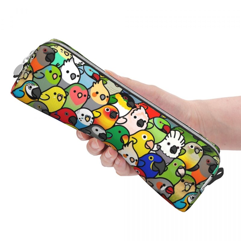 Cockatiel Ptica Pernica Papige Životinje Pernice Držač za olovke za djevojčice Dječaci Velika torba za pohranu Uredski dodaci s patentnim zatvaračem