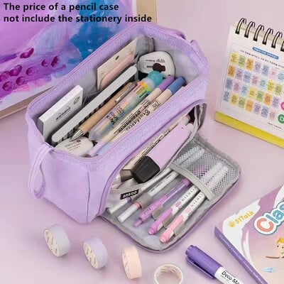 Lielas ietilpības zīmuļu futrālis Jauki studentu zīmuļu futrāļi Liels pildspalvu maisiņš Uzglabāšanas kaste Zēns Meitene Bērns Biroja skolas kancelejas piederumi