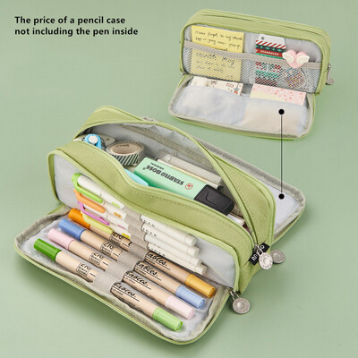 Suure mahutavusega pliiatsiümbris Kawaii armsad pliiatsiümbrised üliõpilaste pliiatsiümbrised, suured koolitarbed kirjatarbed pliiatsikotid pliiatsikotid