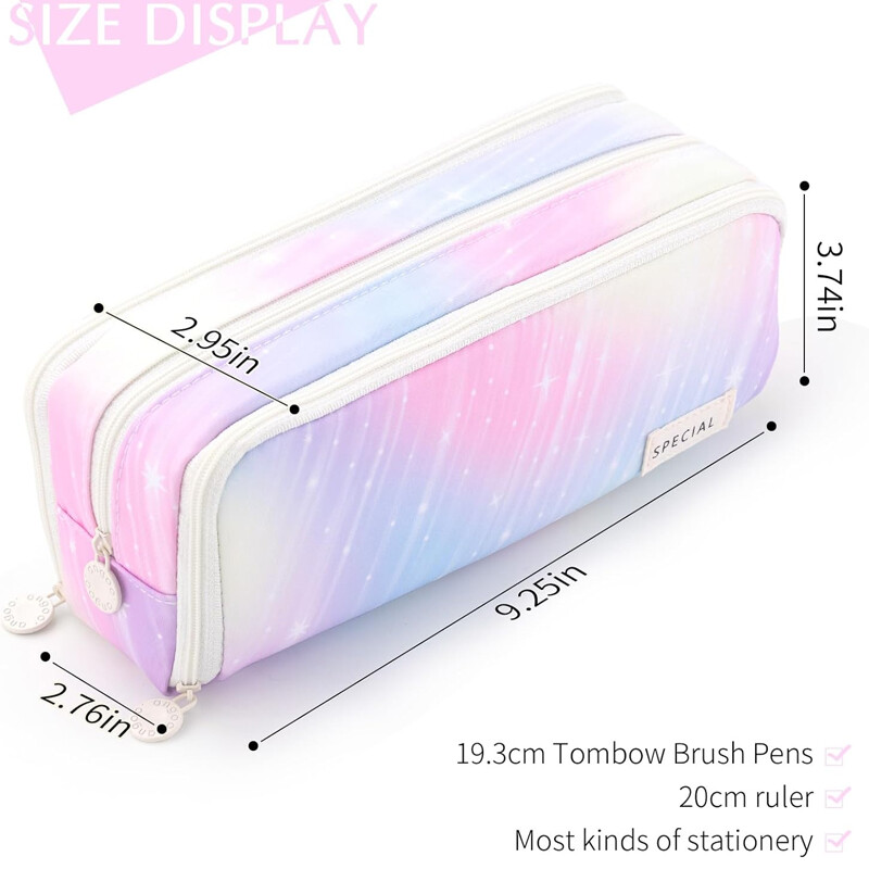 Χαριτωμένη μολυβοθήκη μεγάλης χωρητικότητας 3 τμημάτων πουγκί τσάντα στυλό Μολυβοθήκη για σχολική έφηβη αγόρι άντρες γυναίκες σχολικά είδη