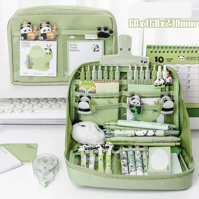 12 slāņu lielas ietilpības zīmuļu futrālis Izskatīgs daudzfunkcionāls klasifikācija Uzglabāšanas kancelejas piederumu uzglabāšanas soma 1 gab.