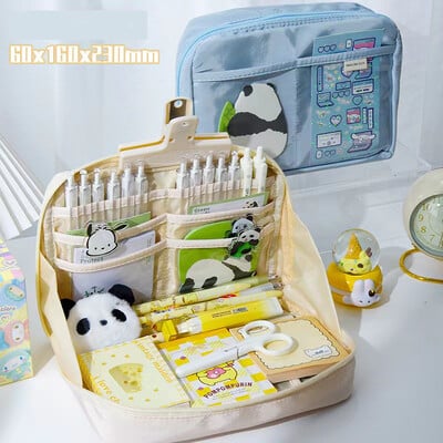 12 slāņu lielas ietilpības zīmuļu futrālis Izskatīgs daudzfunkcionāls klasifikācija Uzglabāšanas kancelejas piederumu uzglabāšanas soma 1 gab.