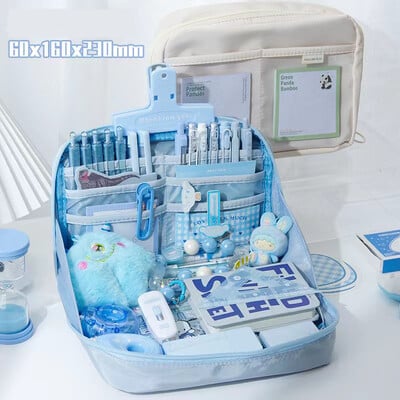 12 slāņu lielas ietilpības zīmuļu futrālis Izskatīgs daudzfunkcionāls klasifikācija Uzglabāšanas kancelejas piederumu uzglabāšanas soma 1 gab.