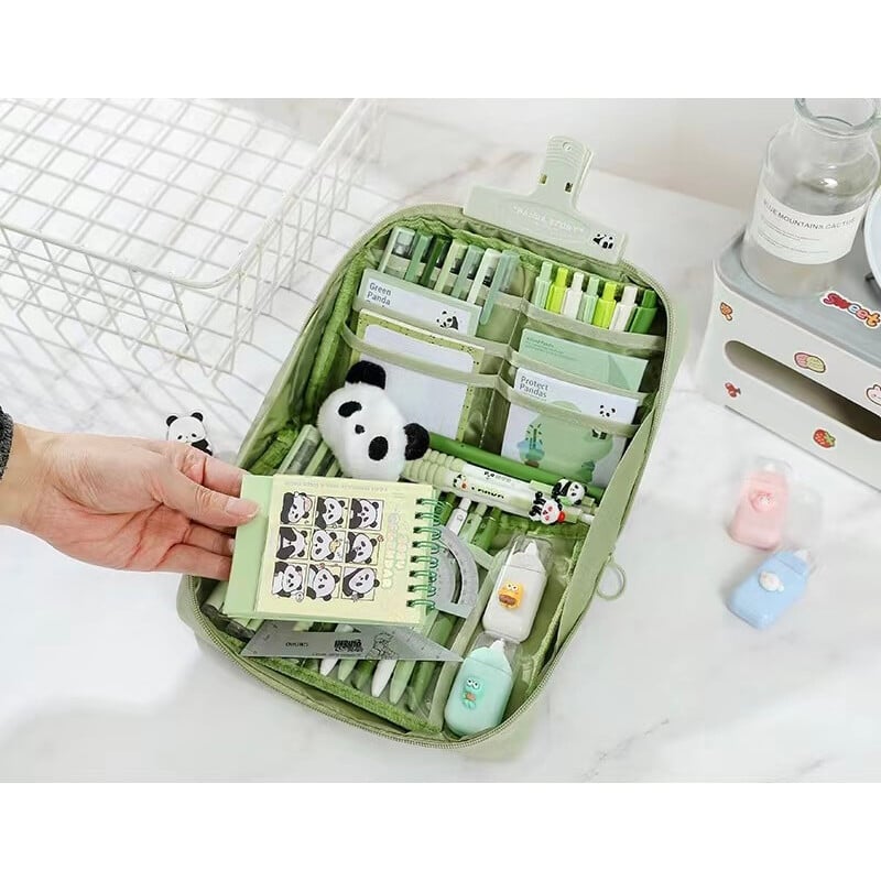 12 slāņu lielas ietilpības zīmuļu futrālis Izskatīgs daudzfunkcionāls klasifikācija Uzglabāšanas kancelejas piederumu uzglabāšanas soma 1 gab.