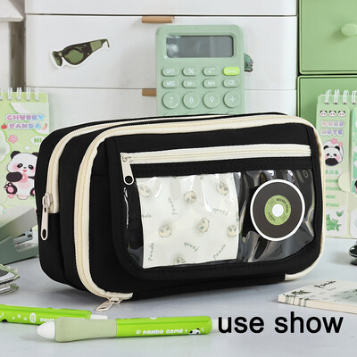 9 kihiline pliiatsikarp Trousse pliiatsitasku läbipaistev Piornik suure mahutavusega Estuches Escolares koolitarvete pliiatsikarbid