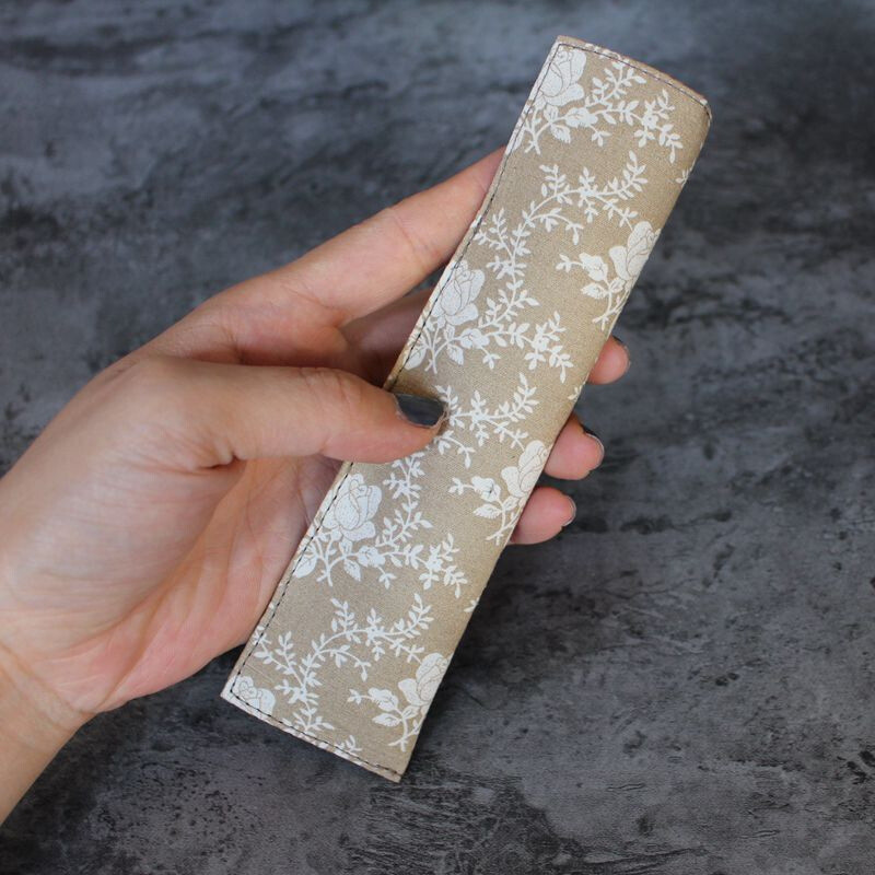 1 tk Käsitsi valmistatud riidest pliiatsiümbris Ühe pliiatsi kott Retro ärisignatuur Hiina stiilis trükimustriga ideaalne kingitus