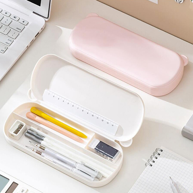 Suure mahutavusega pliiatsikott/õpilase plastikust pliiatsitase/mitmefunktsiooniline pliiatsitase