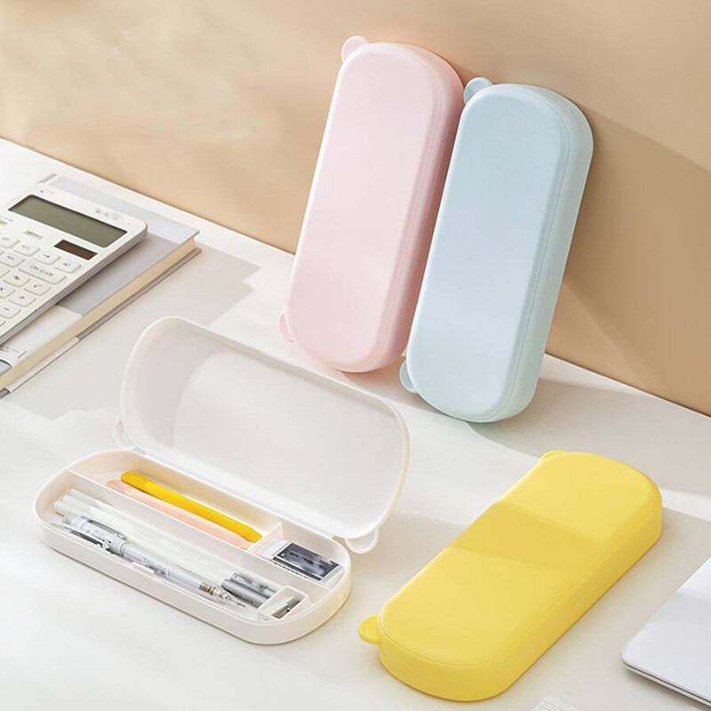 Suure mahutavusega pliiatsikott/õpilase plastikust pliiatsitase/mitmefunktsiooniline pliiatsitase