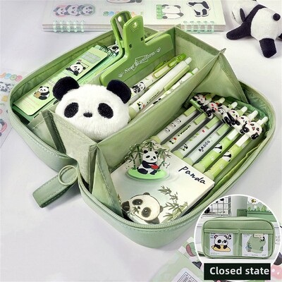 Husă drăguță pentru creion cu mai multe straturi, geantă pentru pix de capacitate mare, geantă durabilă de depozitare a articolelor de papetărie pentru studenți, școală și birou