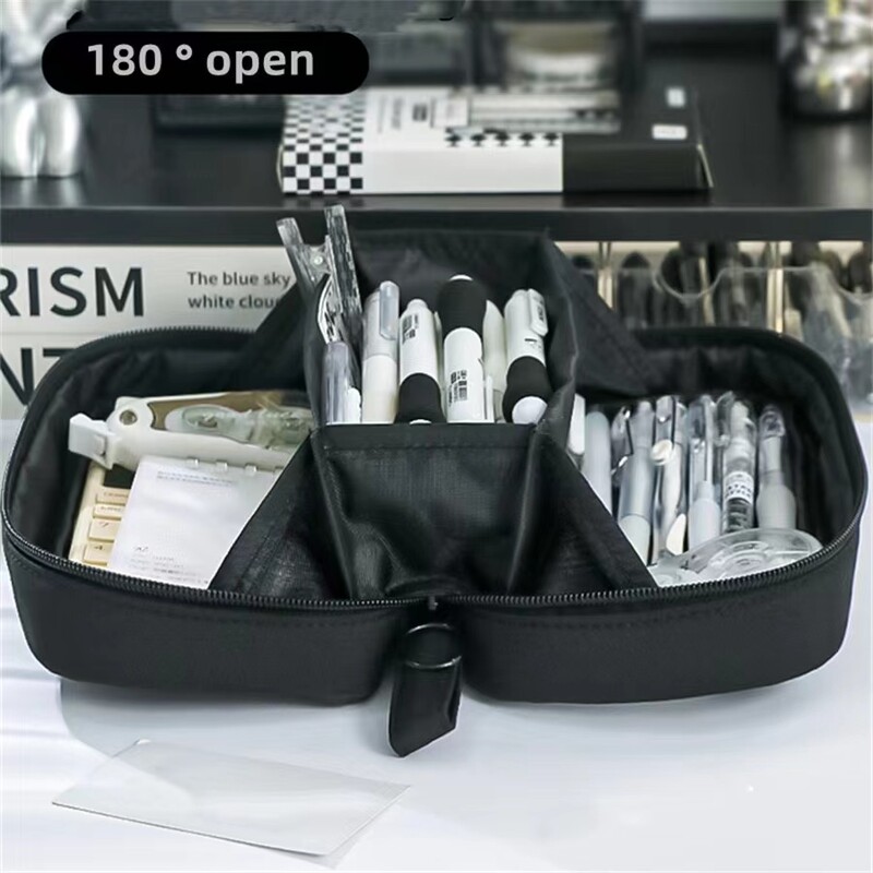 Husă drăguță pentru creion cu mai multe straturi, geantă pentru pix de capacitate mare, geantă durabilă de depozitare a articolelor de papetărie pentru studenți, școală și birou