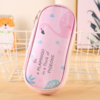 1 tk suure mahutavusega pliiatsikott Kawaii Flamingo PU suur tõmblukuga pliiatsikotid pliiatsiümbrised koolipliiatsid kott kirjatarvete karp