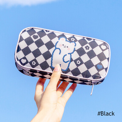Шахматна дъска в корейски стил Пенал с голям капацитет Kawaii Rabbit Платнена чанта за моливи Ученическа кутия Калъф Канцеларски материали Ученически пособия