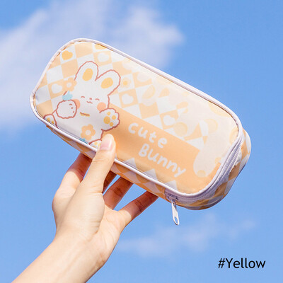 Шахматна дъска в корейски стил Пенал с голям капацитет Kawaii Rabbit Платнена чанта за моливи Ученическа кутия Калъф Канцеларски материали Ученически пособия