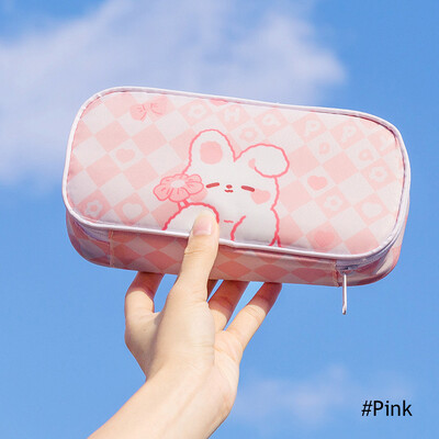 Шахматна дъска в корейски стил Пенал с голям капацитет Kawaii Rabbit Платнена чанта за моливи Ученическа кутия Калъф Канцеларски материали Ученически пособия