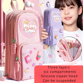 1 buc. Cutii de creion drăguțe Kawaii, de capacitate mare, geantă de creion din pânză, cutie suport pentru fete, papetărie pentru studenți, rechizite școlare