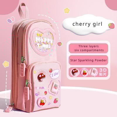 1 buc. Cutii de creion drăguțe Kawaii, de capacitate mare, geantă de creion din pânză, cutie suport pentru fete, papetărie pentru studenți, rechizite școlare