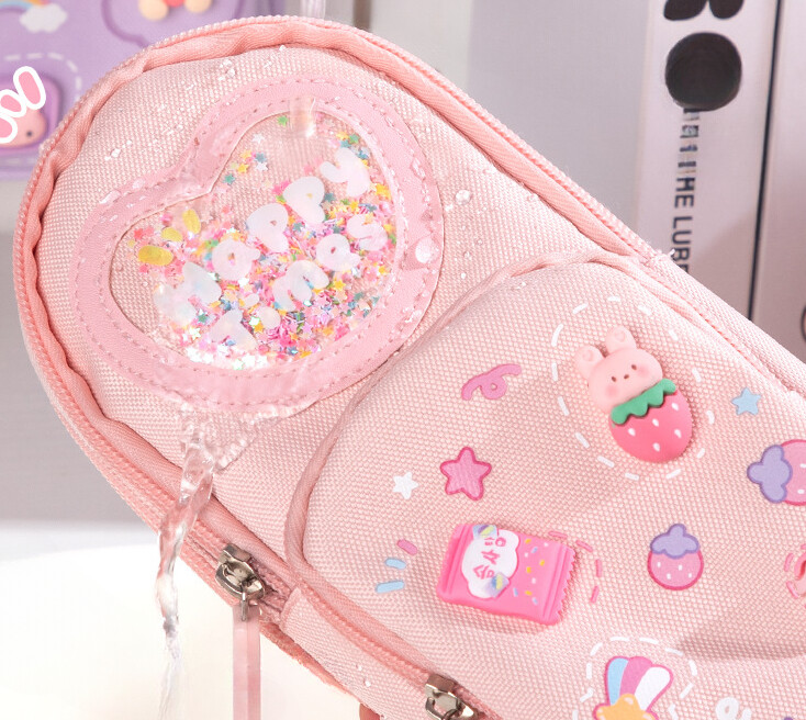 1 buc. Cutii de creion drăguțe Kawaii, de capacitate mare, geantă de creion din pânză, cutie suport pentru fete, papetărie pentru studenți, rechizite școlare