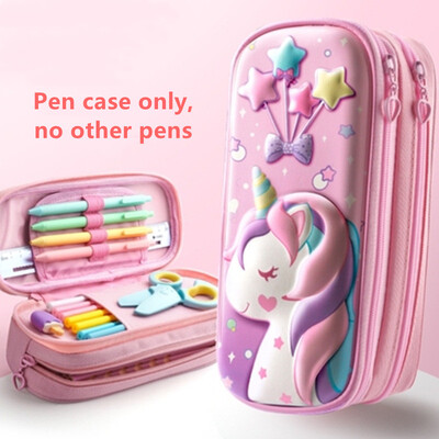 3D EVA еднорог сладък калъф за молив карикатура кутия за канцеларски материали момичета цветна кутия за моливи ученик калъф за химикалка ученически пособия подаръци калъф за ipad