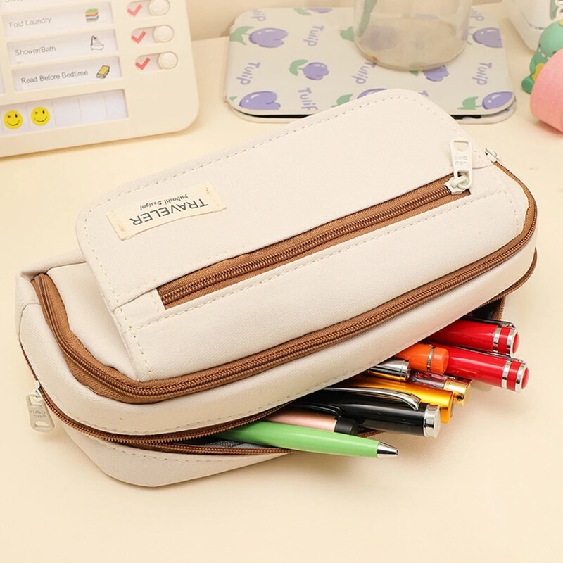 Pernica velikog kapaciteta, 5 slojeva, torba za olovke za učenike, višenamjenska jednostavnog stila, estetski školski pribor