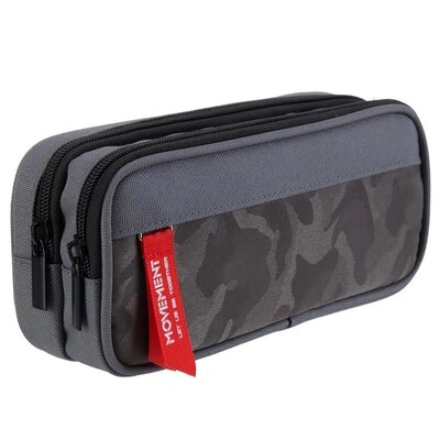 Kahekordse tõmblukuga kamuflaažist lõuendist pliiatsikott Poiste pliiatsikott Kooli kirjatarvete kott Õpilase pastakast Koolitarvete hoiukotid