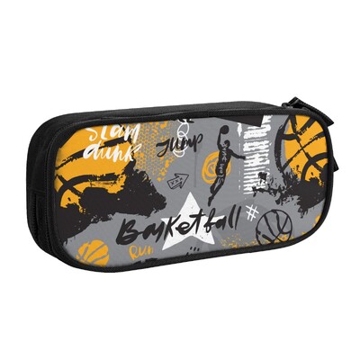 Basketbola zīmulis Pielāgots Kawaii zīmuļu futrālis meitenei zēnam Lielas ietilpības zīmuļu soma maisiņš studentiem kancelejas preces