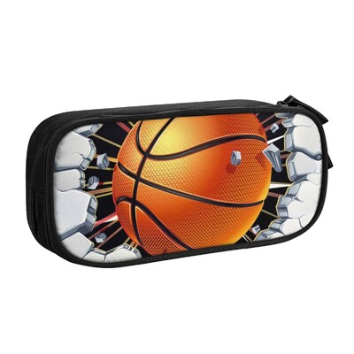 Basketbola zīmulis Pielāgots Kawaii zīmuļu futrālis meitenei zēnam Lielas ietilpības zīmuļu soma maisiņš studentiem kancelejas preces