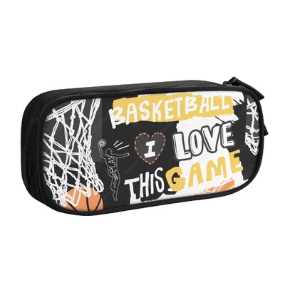 Basketbola zīmulis Pielāgots Kawaii zīmuļu futrālis meitenei zēnam Lielas ietilpības zīmuļu soma maisiņš studentiem kancelejas preces