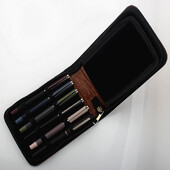 Uzorak krokodila od kave, 12 olovaka, nalivpero/rolo olovka, držač za torbicu s patentnim zatvaračem od PU kože Novo