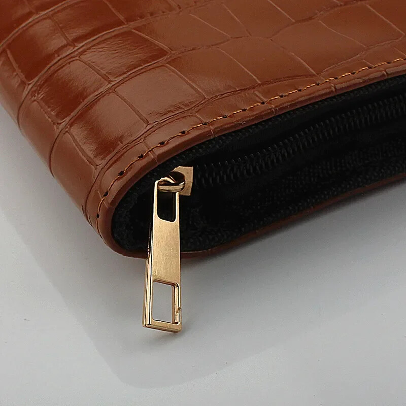 Uzorak krokodila od kave, 12 olovaka, nalivpero/rolo olovka, držač za torbicu s patentnim zatvaračem od PU kože Novo