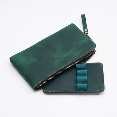 Χειροποίητη θήκη στυλό με φερμουάρ Δερμάτινη για άνδρες Γυναικεία Θήκη στυλό Vintage Box Organizer για αγόρια κορίτσια Σχολική γραφική ύλη