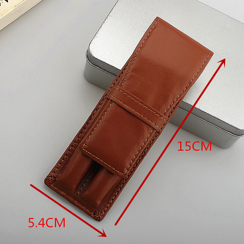 Geantă pentru creion din piele PU lucrată manual, suport pentru pix, husă din piele pentru accesorii în stil retro vintage