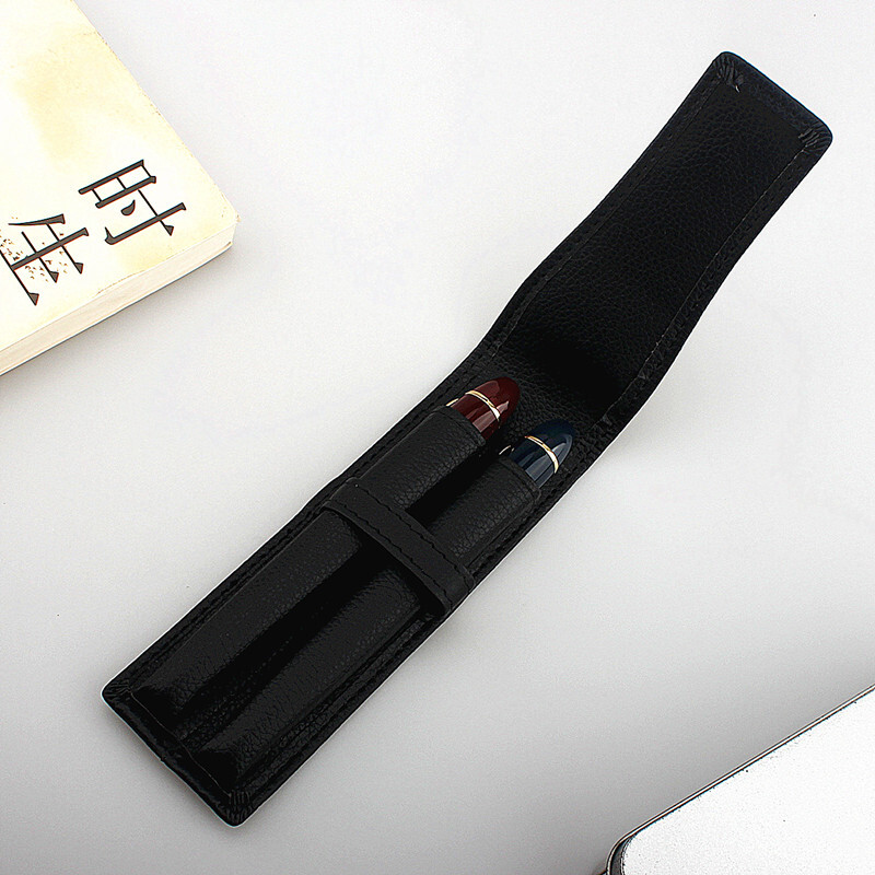 Pehme pliiatsiümbris 2 pesaga hoidikukaitse PU-nahast pliiatsiümbris Kirjutusmaterjalid Säilituskott Kontoritarbed Kingitus